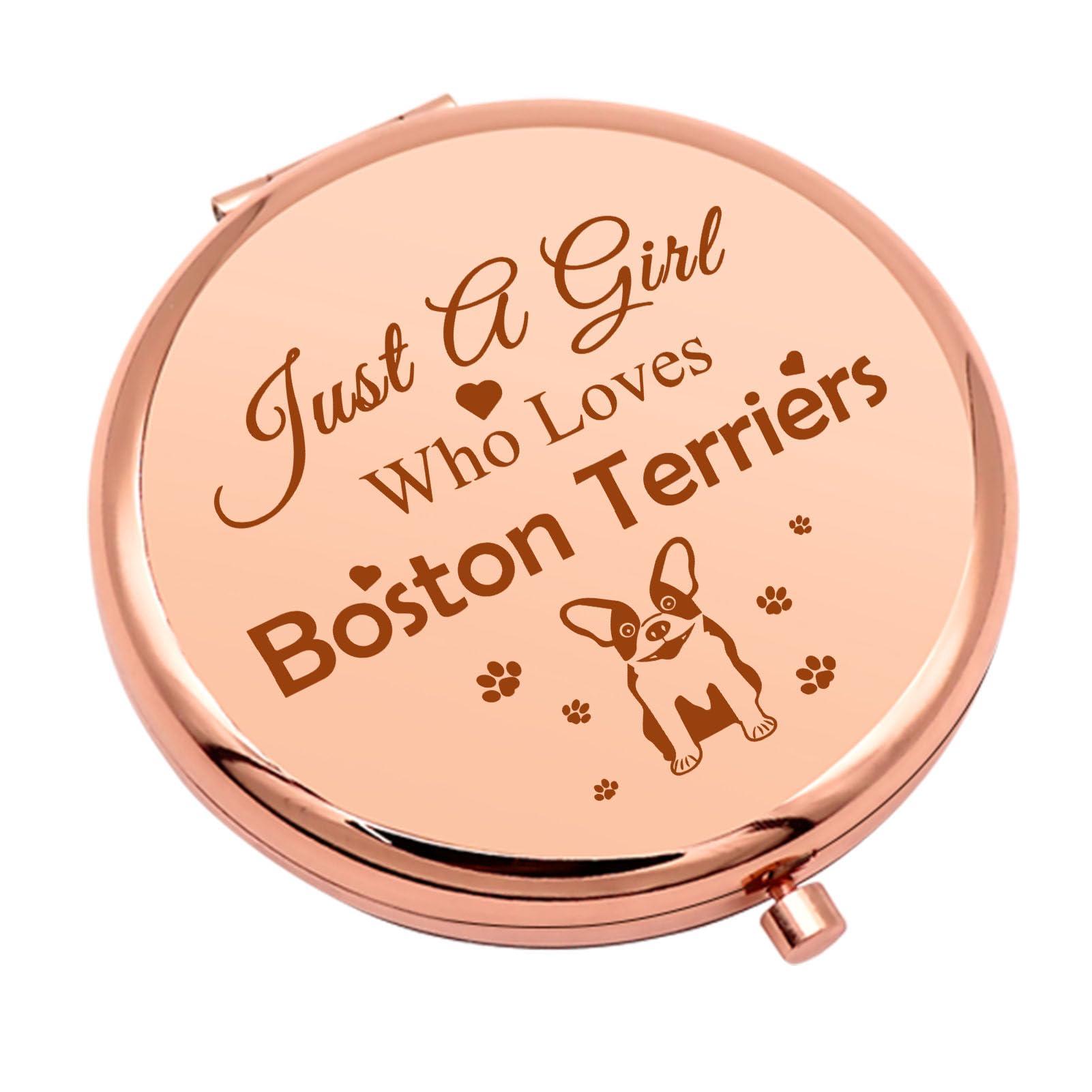 Mwphuy Boston Terrier Gifts for Women Dog Gifts Compact Makeup Mirror Boston Terrier Lover Gifts Tumbler Ideal Gifts to Dog Mom Dog Owner Gifts Folding Makeup Mirror Gifts for Dog Lovers Mother\'s Day