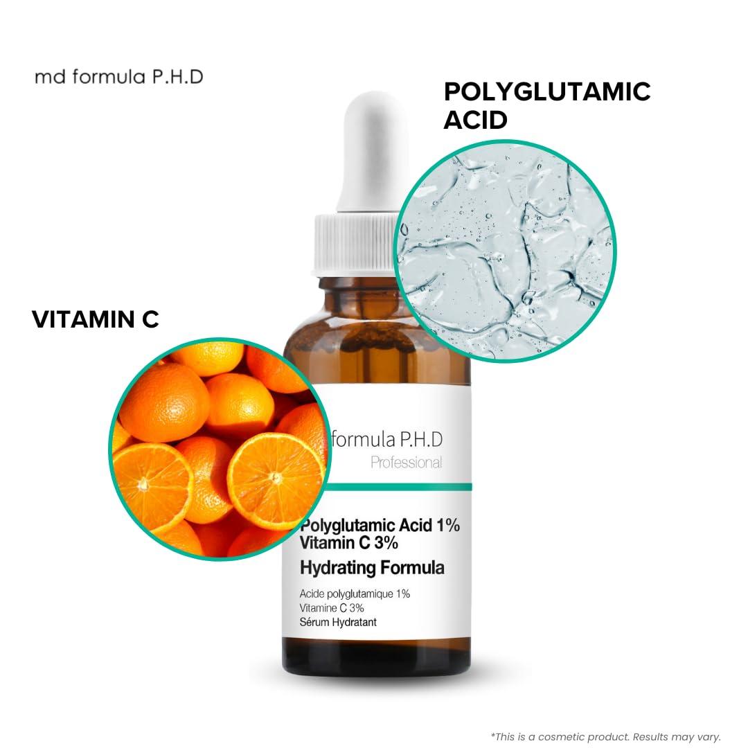 Skin Chemists MD Formula Hydrating Serum Polyglutamic Acid 1%, Vitamin C 3%