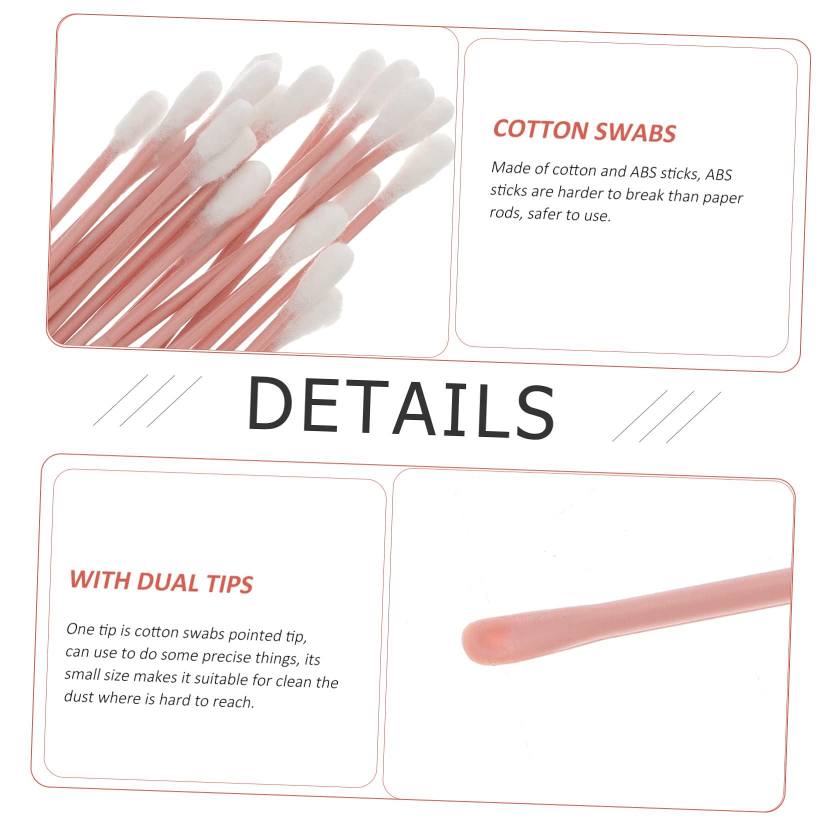 minkissy minkissy Japanese Ear Tool 80 Pack Cotton Swabs Round Box Double Tips for Ear and Makeup Cleaning