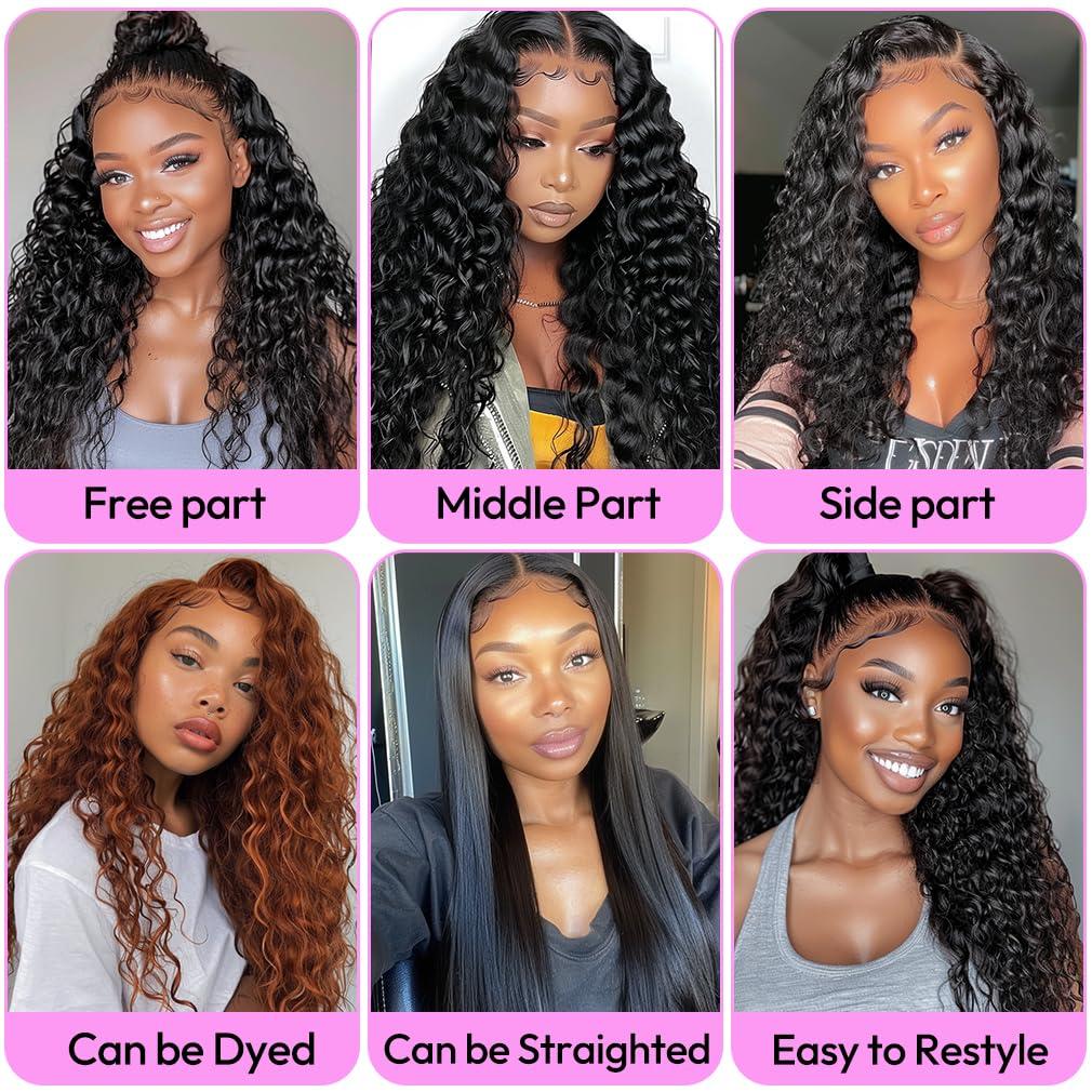 Uesoels Deep Wave Human Hair Bundles 30 Inch Bundles Human Hair Brazilian Virgin Weave Bundles Human Hair Unprocessed Brazilian Virgin Weave Bundles
