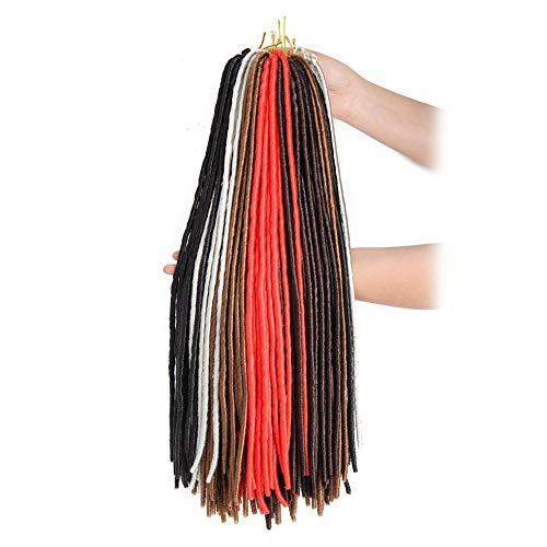 Aimeely Aimeely 20" Faux Locs Synthetic Dreadlocks Straight Crochet Hair Extension Red