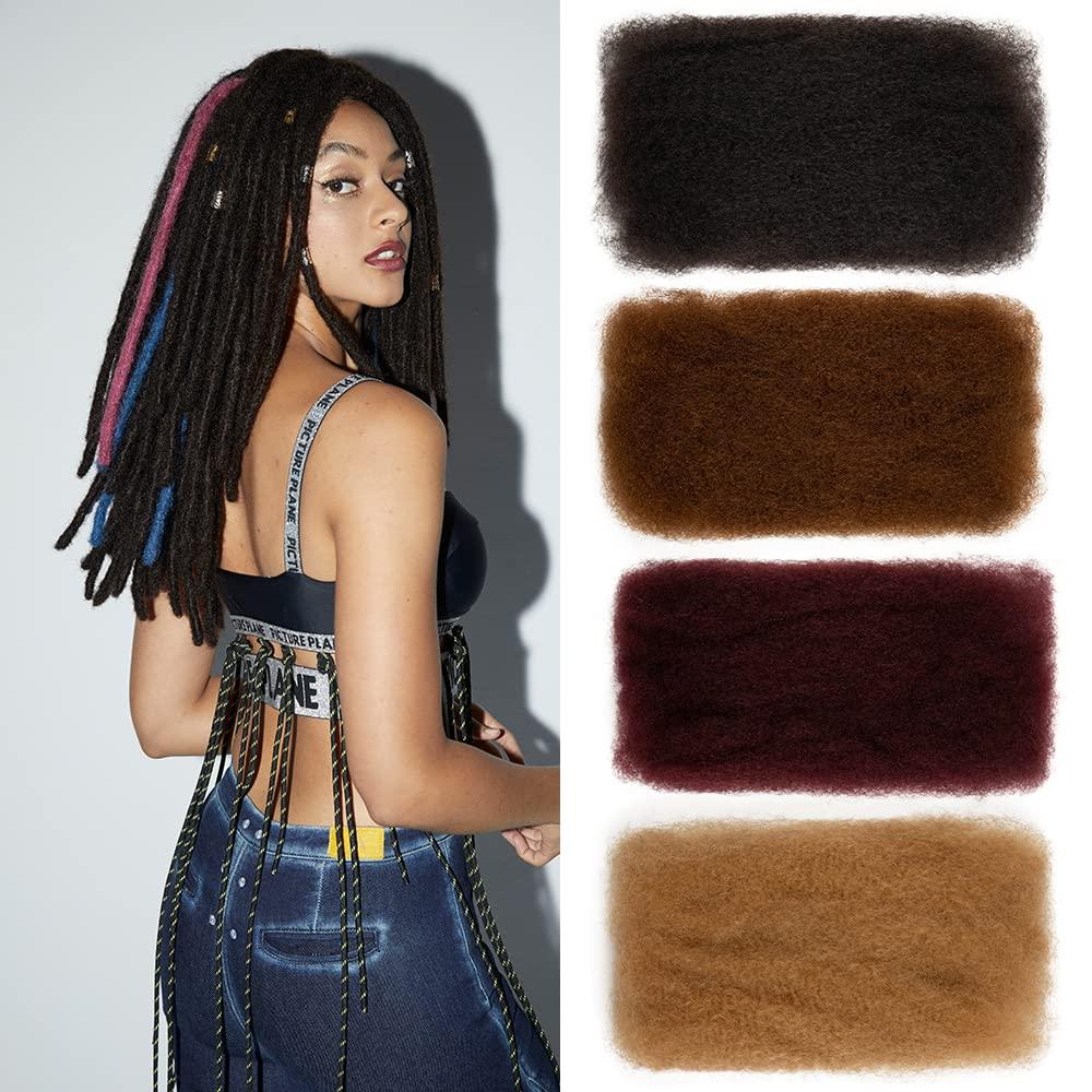 FASHION IDOL FASHION IDOL Afro Kinkys Bulk Human Hair for Dreadlock Extensions Loc Repair Braiding Twist Tight Afro Kinky Human Hair for Loc 3 Packs 150 Gram Natural Black 10 Inches 5.3 Oz