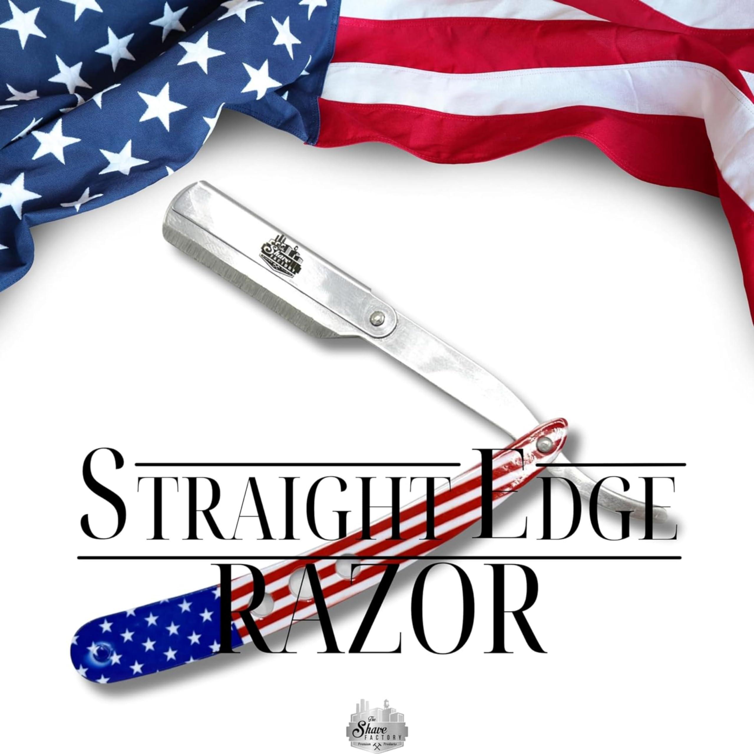 the shave factory The Shave Factory Straight Edge Razor Kit (USA / 200 Dorco Single Edge Razor Blades Blue)