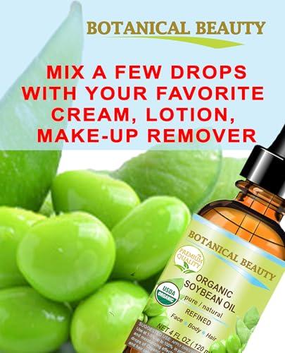 Botanical Beauty Organic SOYBEAN OIL 100% PURE Natural Refined Cold Pressed Carrier Oil for FACE, SKIN, BODY, HAIR, NAILS 1 Fl.oz.- 30 ml Skin Moisturize, Skin Nourishing by Botanical Beauty