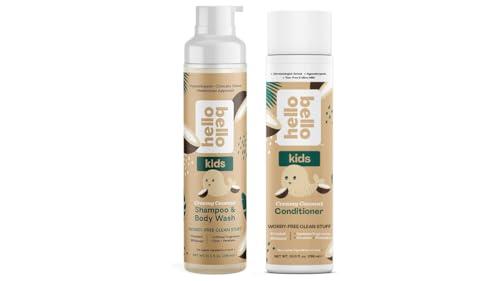 Hello Bello Hello Bello Creamy Coconut Shampoo & Body Wash - 10 oz + Conditioner - Gentle Hypoallergenic, pH-Balanced, Vegan, and Dermatologist-Tested