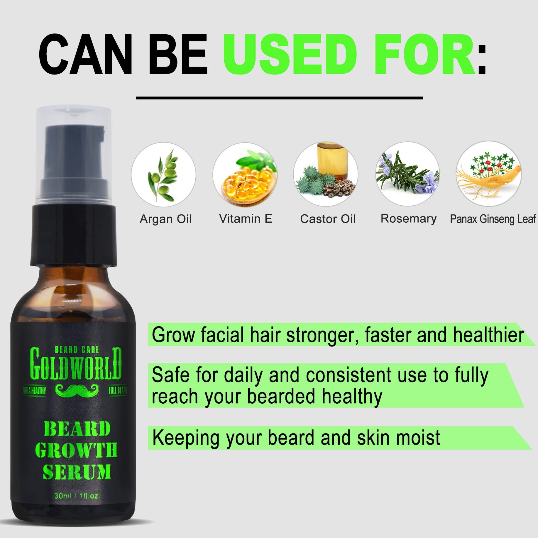 GoldWorld Beard Kit Beard Grooming Kit w/Beard Wash/Shampoo Beard Oil Balm Brush Comb Scissor Bag e-Book Christmas Stocking Stuffers Gifts Ideas for Men Him Dad Boyfriend Husband Mens