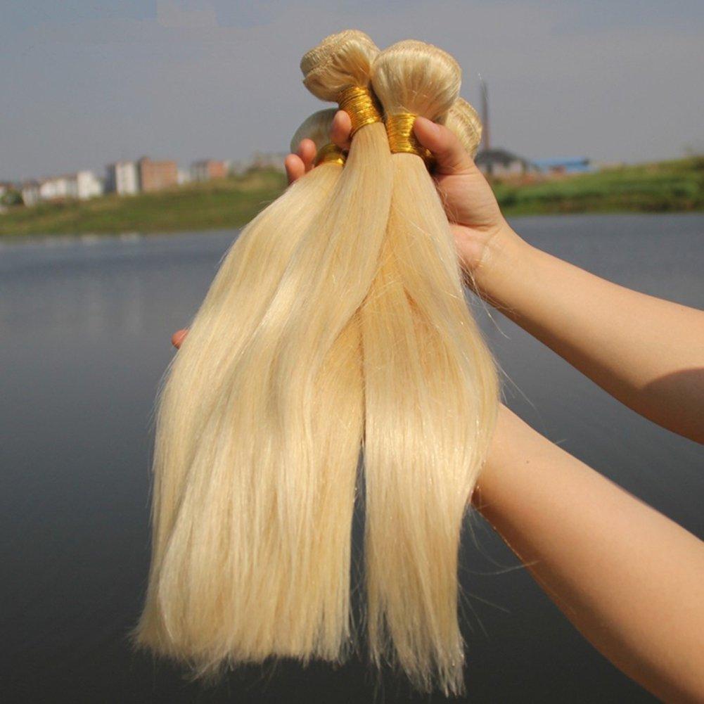 Ruma Hair Ruma Hair 8A Blonde Brazilian Hair Extensions 3/4 Bundles Lot 100% Unprocessed #613 Platinum Blonde Virgin Human Hair Silky Straight Weaves 10-30'' Mixed Lengths In Stock (16 16 16 16)