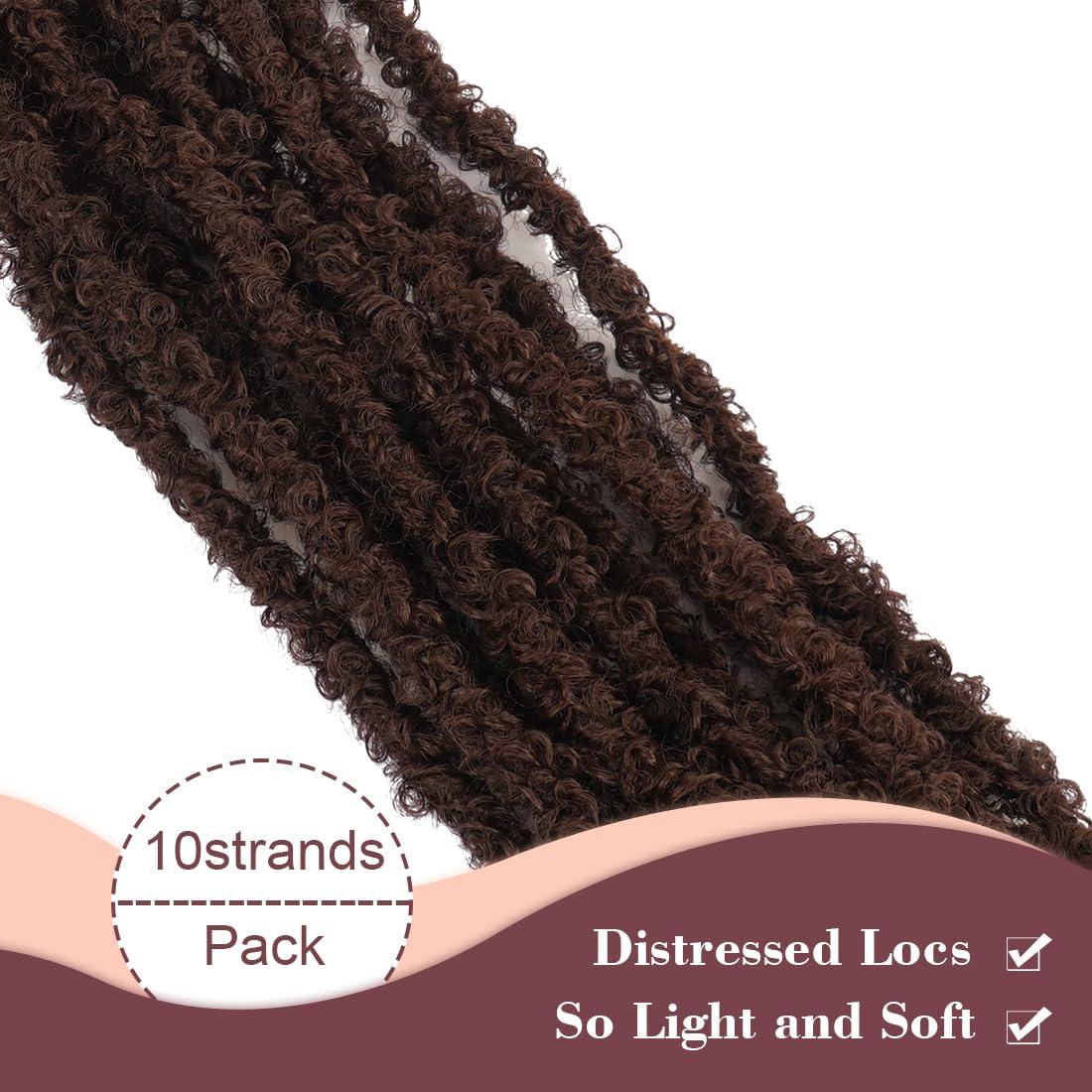 GetGal GetGal 36 inch Butterfly crochet Locs Hair 6 packs soft Distressed Faux Locs Crochet Hair for Black Women pro-looped Butterfly Soft Locs Natural Hair Extension(36inch,#4)
