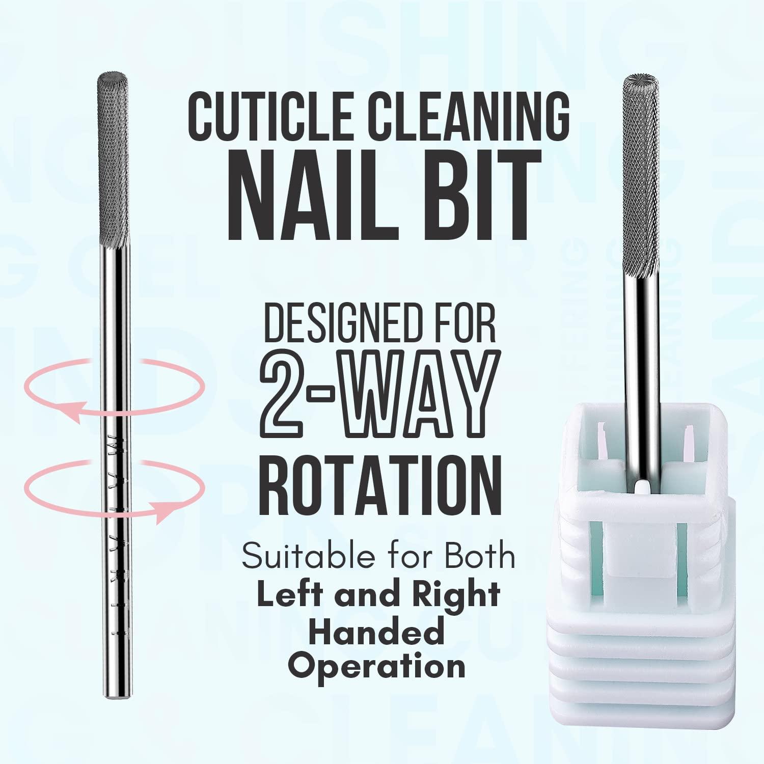 Makartt Makartt Cuticle Nail Drill Bit with Nail File Bundle, Safety Tungsten Carbide Cuticle Remover Drill Bit, 100/180 Grit Nail Files for Acrylic Nails Gel