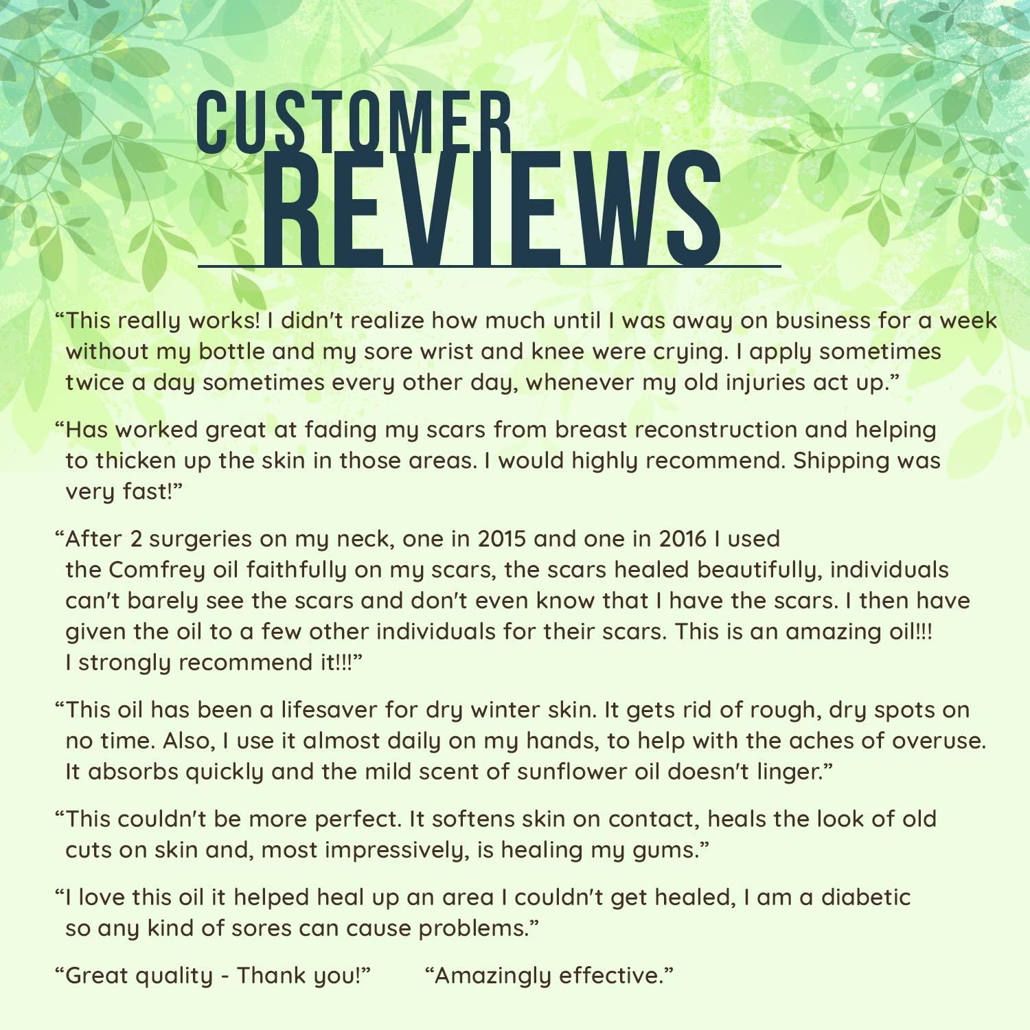 Earth Elements Organics Organic Comfrey Oil Raw, Infused, Pressed Herbal Oil. Comfrey Leaf, Sunflower Seed Oil 4 fl.oz.