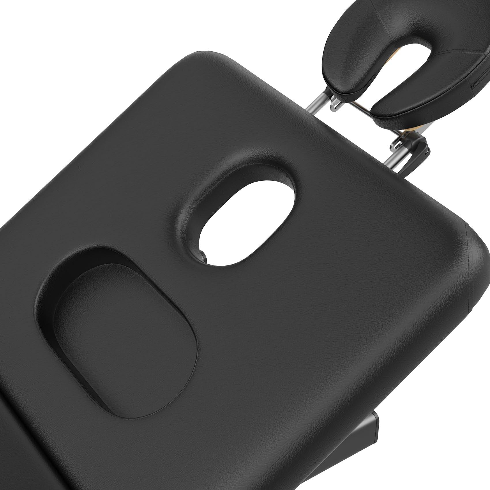 Fulocseny Electric Massage Bed with Adjustable Height and Backrest, Electric Massage Table for Treatment, Physical Therapy and Spa Facial Bed, 2 Motor, Hydraulic Equipment, Remote Control, 32 W x 75 L, Black