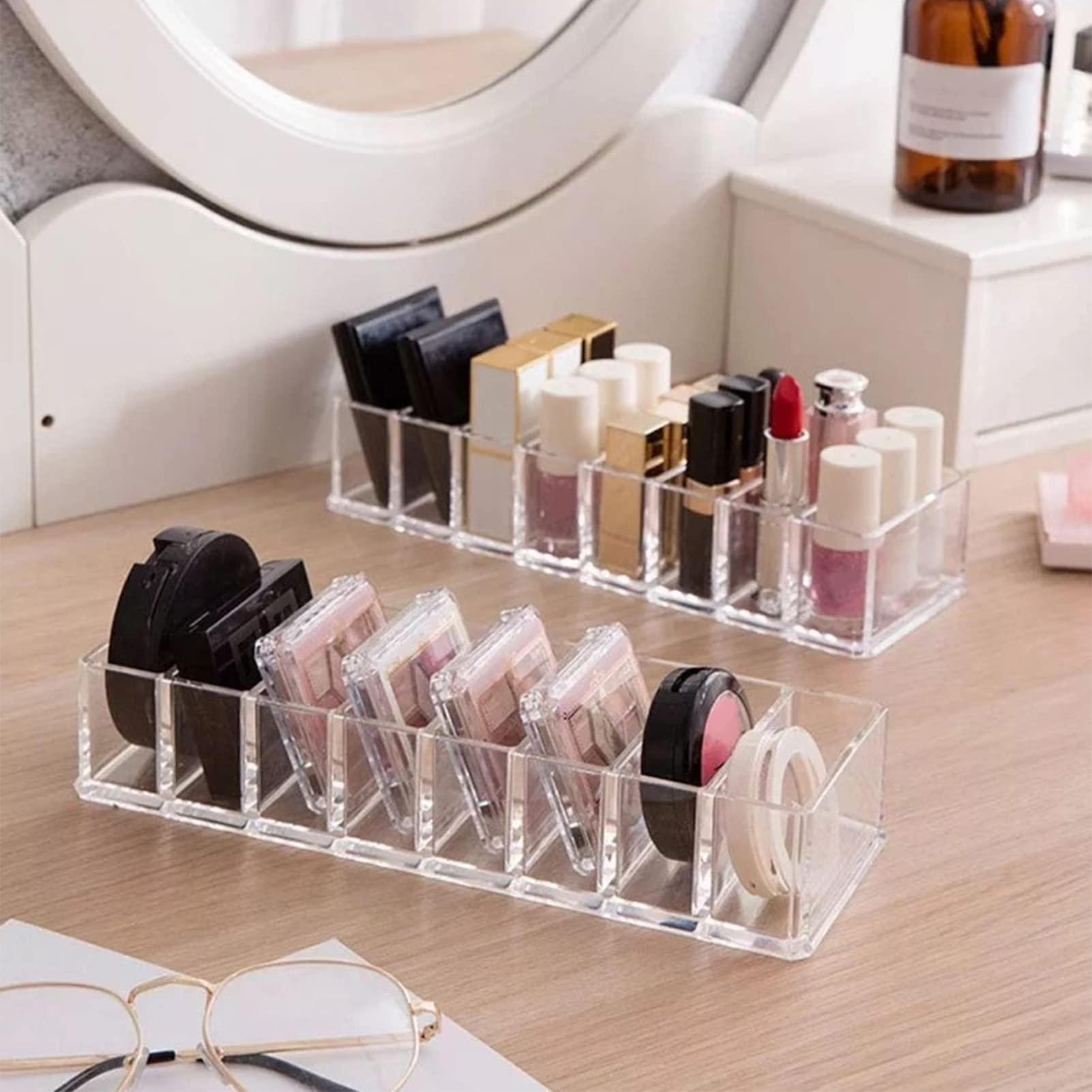 Gsycle Cosmetic Display Cases, 2Pcs Skincare Organizer 8 Spaces Small Makeup Organizer Vanity Organizers and Storage for Home Bathroom