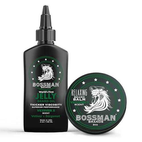 Bossman Bossman Beard Oil Jelly and Relaxing Beard Balm Combo- Vetiver X Scent