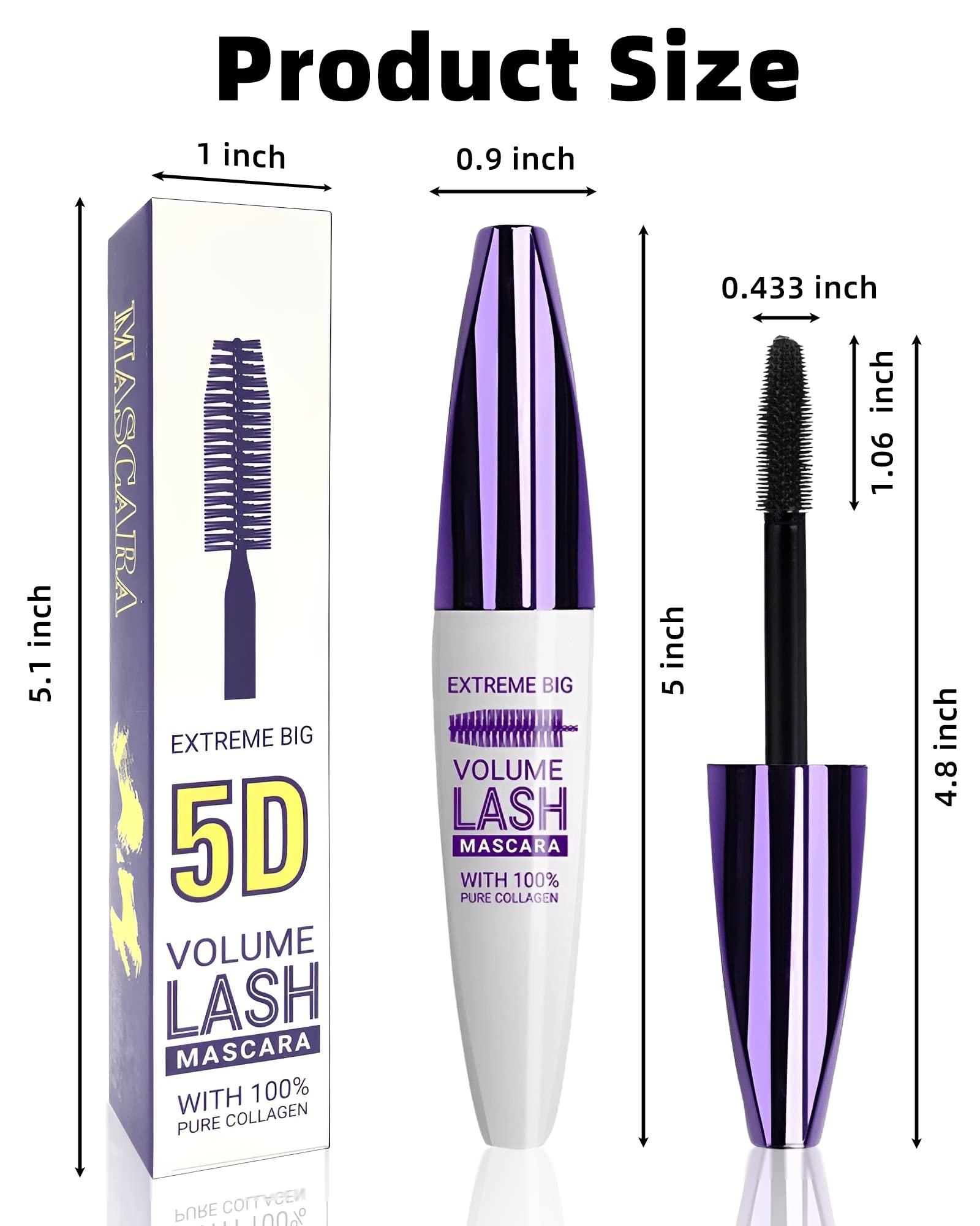 LYSdefeu 5D Burgundy Mascara for Eyelashes-1Pcs Longlasting Waterproof Smudge-Proof Colored Tubing Mascara Volume and Length, Volumizing Curling Eye Lashes Fiber Mascara, Women\'s Day Eye Makeup Gift for Women