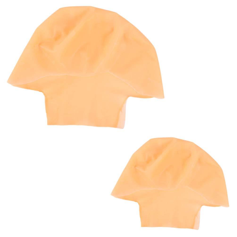 minkissy 2pcs Bald Wig Cap Makeup Latex Bald Caps Unisex Bald Head Wig Cap for Adults Makeup Costume Theme Party Accessory