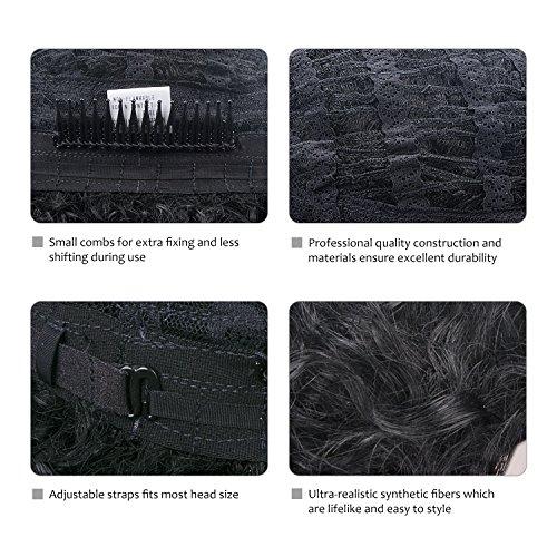 Tirrinia Tirrinia Synthetic Kinky Curly Half Wig Short Afro Wigs Heat Resistant Daily Wig