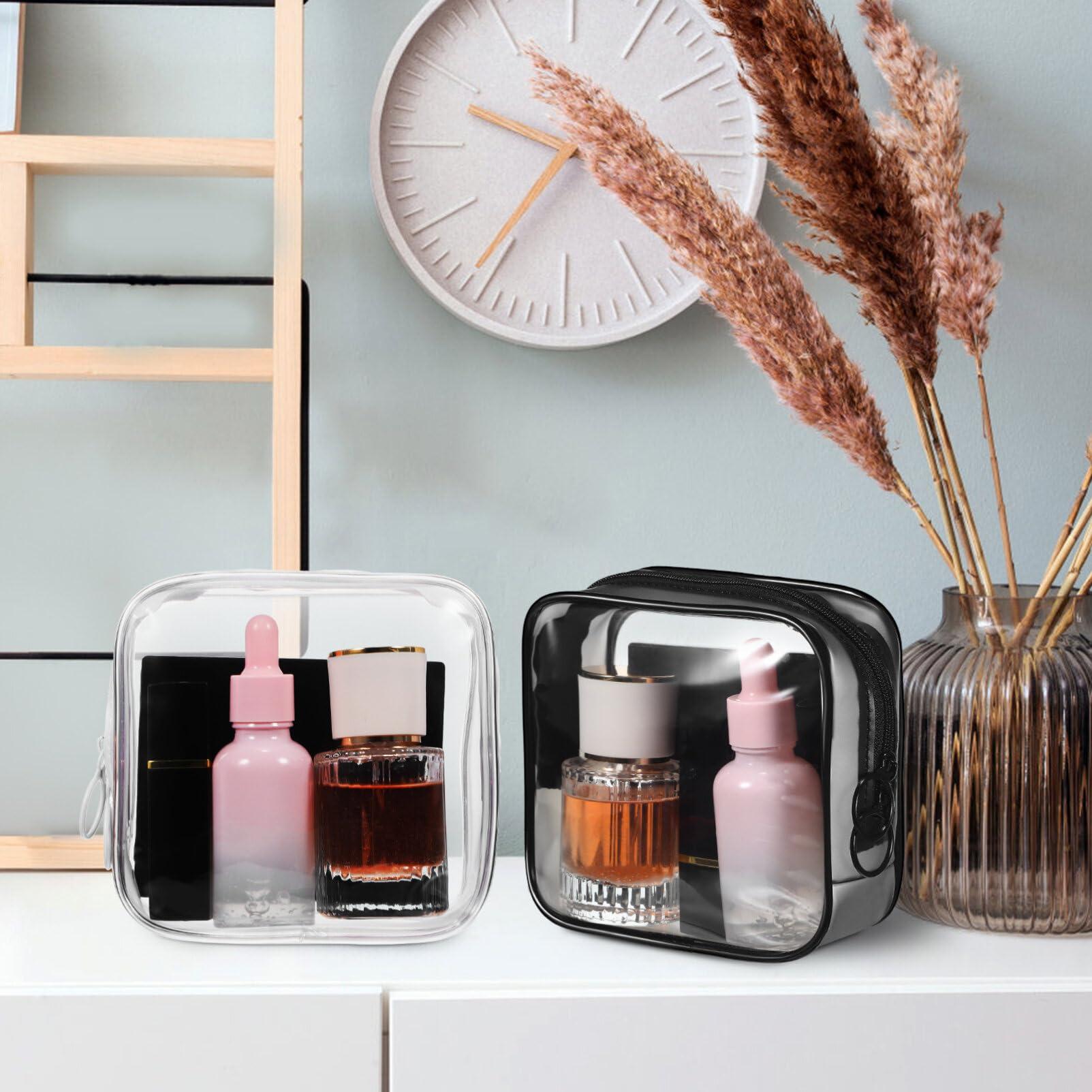 Baluue Baluue Clear Makeup Bags with Zipper, 5\" Travel Cosmetic Bag TSA Approved Square Cosmetic Bag, Clear Makeup Bags Waterproof Pouches Portable Storage Bags for Make Up Toiletry