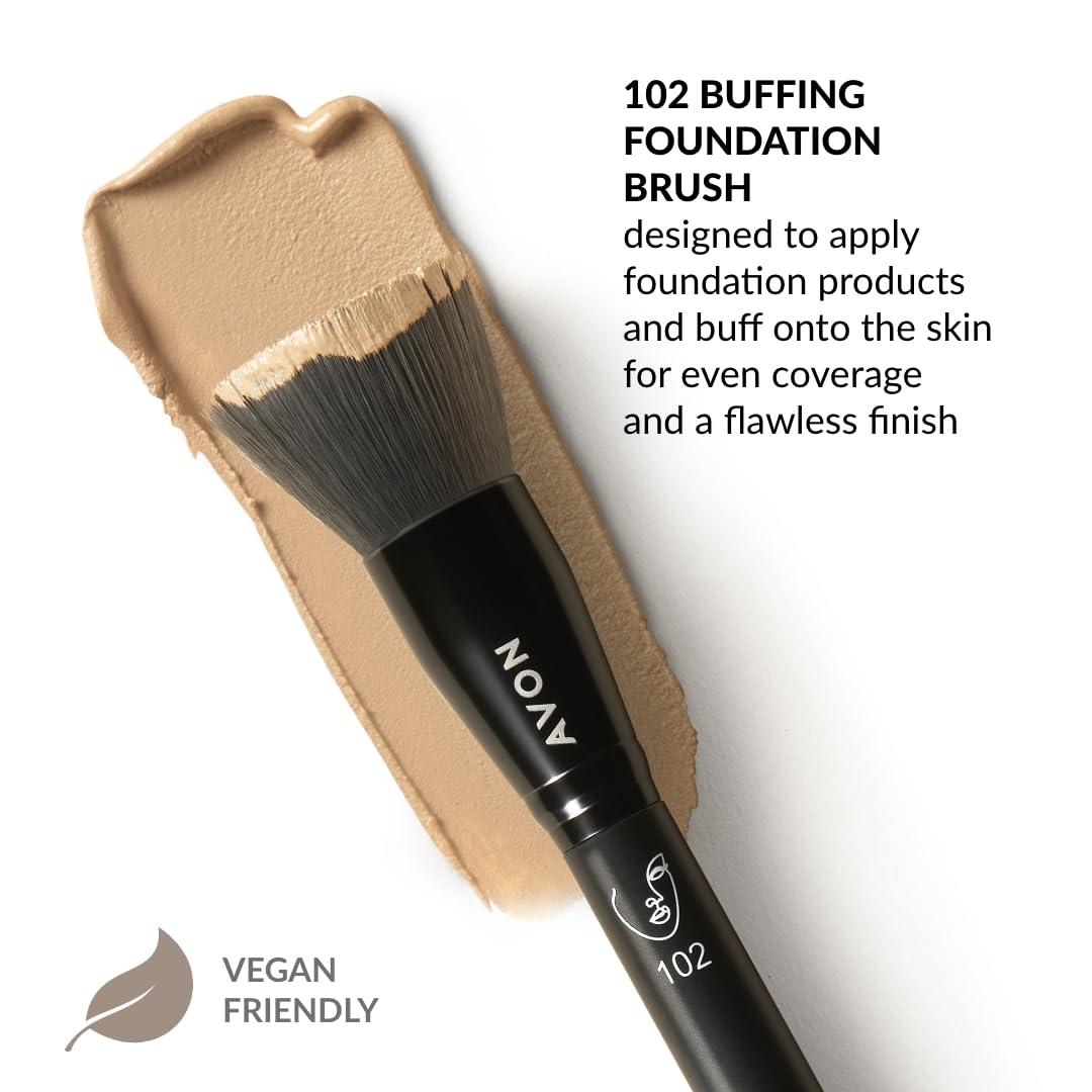 Avon Avon Flat Buffing & Stippling Brush, for Applying and Buffing Foundation for Even Coverage and a Flawless Finish, Vegan Friendly with a Handle Made from Recycled Plastic.
