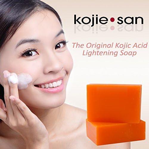Kojie San Kojie San Skin and Body Brightening Soap - Original Kojic Acid, Dark Spot Remover Bar Soap with Glycerin & Tea Tree Oil - 65g x 2 Bars