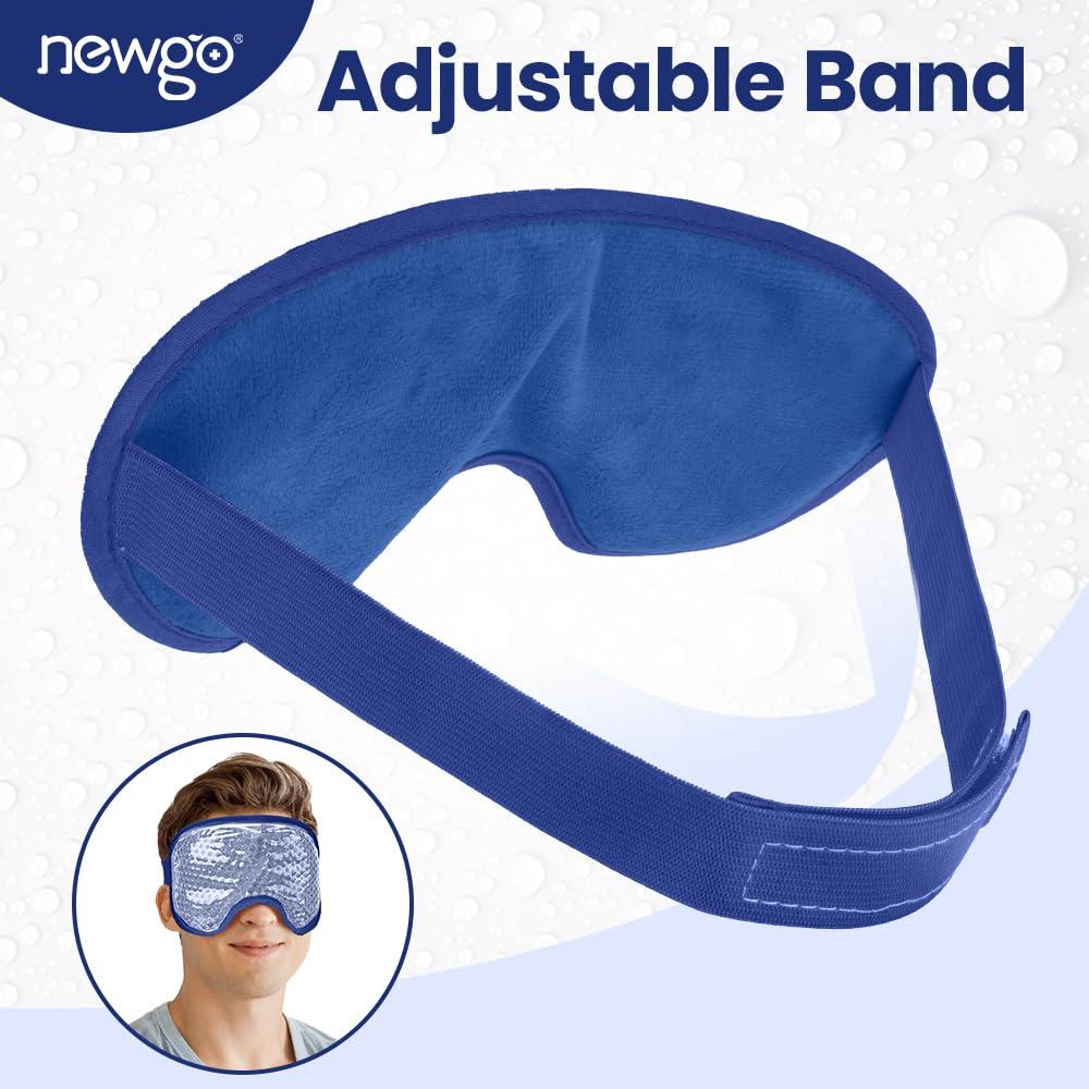 NEWGO NEWGO Cooling Eye Mask Cold Eye Mask for Dry Eyes, Gel Eye Mask Ice Eye Mask Frozen Reusable Eye Ice Pack Cold Eye Compress for Eye Surgery, Skin Care - Navy Blue