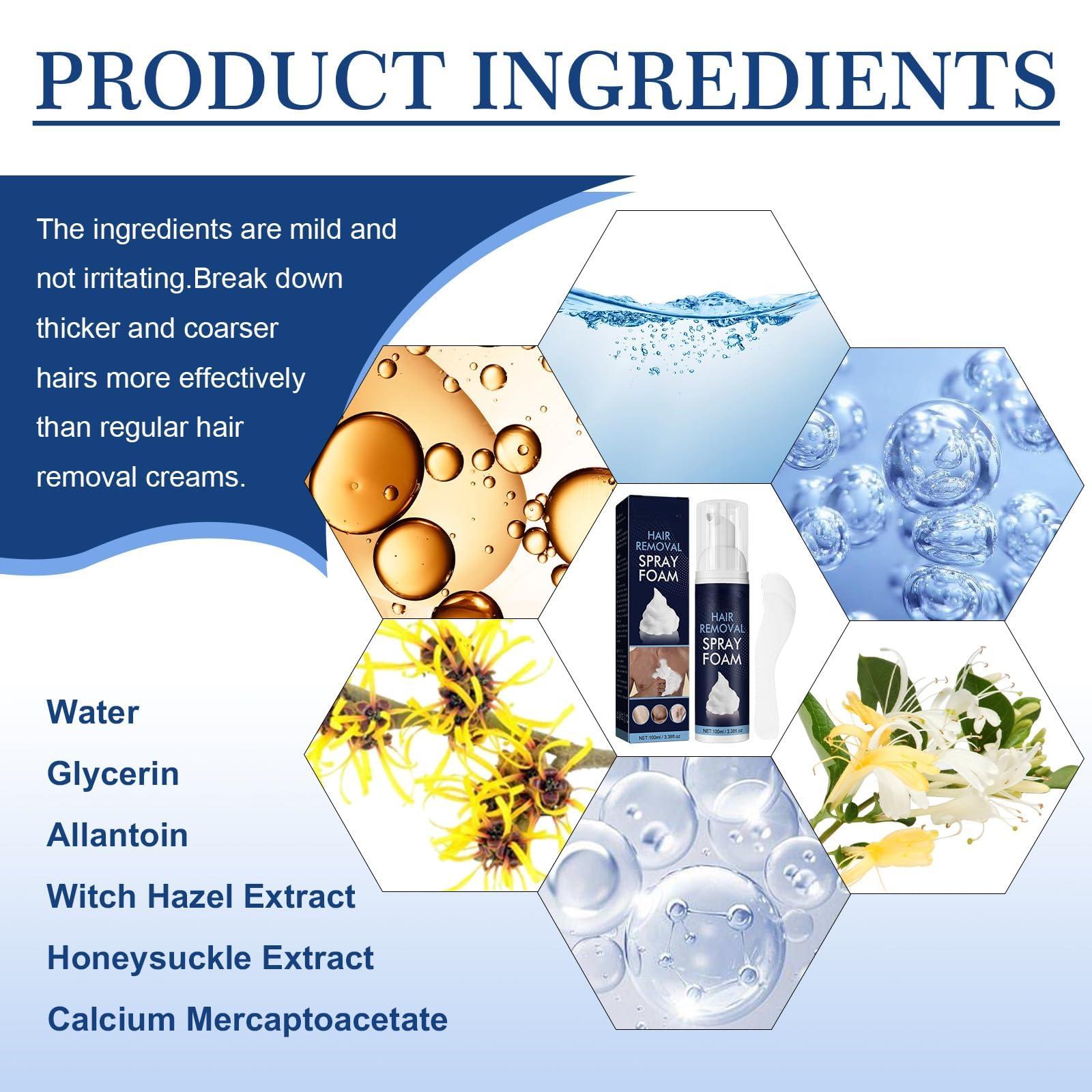 OGoeesy Hair Removal Spray Foam for Men Hair Removal Cream - Effective & Painless Hair Removal Cream for Men\'s Underarm Chest Back Legs - Depilatory Cream Suitable For All Skin Types