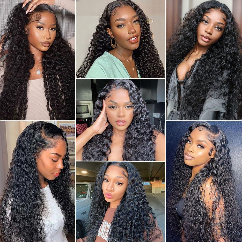 LUCASHA Human Hair Bundles Water Wave 3 Bundles Human Hair Brazilian Unprocessed 10A Virgin Hair Weave Bundles Human Hair Natural Color