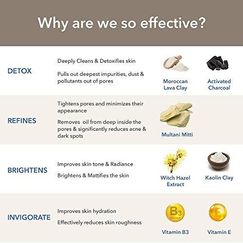 The Moms Co. The Moms Co. Natural Clay Deep Purifying Face Kit with Clay Face Pack (100 ml) and Clay Face Wash (100 ml) with Moroccan Lava Clay & Kaolin || Activated Charcoal || Brightens Normal to Oily Skin