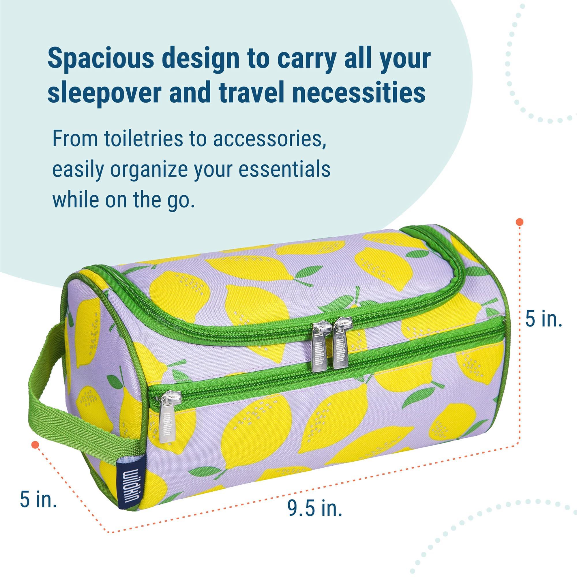 Wildkin Wildkin Toiletry Bag for Boys and Girls, Stay Organized on the Go with Our Spacious and Multifunctional Toiletry Bags, Ideal for School, Weekend, or Overnight Travel (Lilac Lemonade)