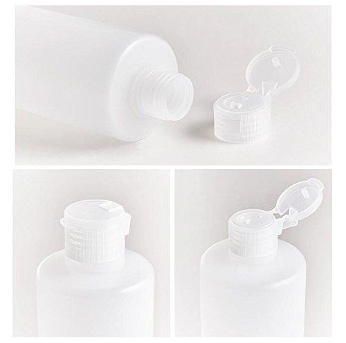 UPSTORE UPSTORE 2PCS Empty Refillable Plastic Clear Soft Tube Squeeze Bottle Jars With Flip Cover Cosmetic Makeup Packing Storage Holder Containers for Toner Lotion Shower Gel Cleaser Shampoo (200ml/6.8oz)