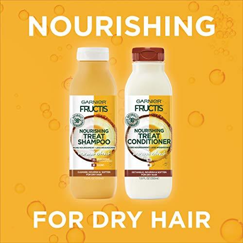 Garnier Garnier Fructis Nourishing Treat Conditioner, 98 Percent Naturally Derived Ingredients, Coconut, Nourish and Soften for Dry Hair, 11.8 fl. oz.