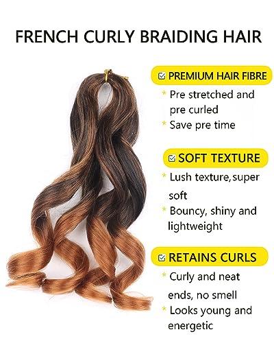 Aeagoo Short Kids Braiding Hair 10 Inch Pre Stretched French Curl Braiding Hair 8 Packs French Curls Braiding Hair Loose Wavy Braiding Hair Extensions for Box Braids10 Inch,T30