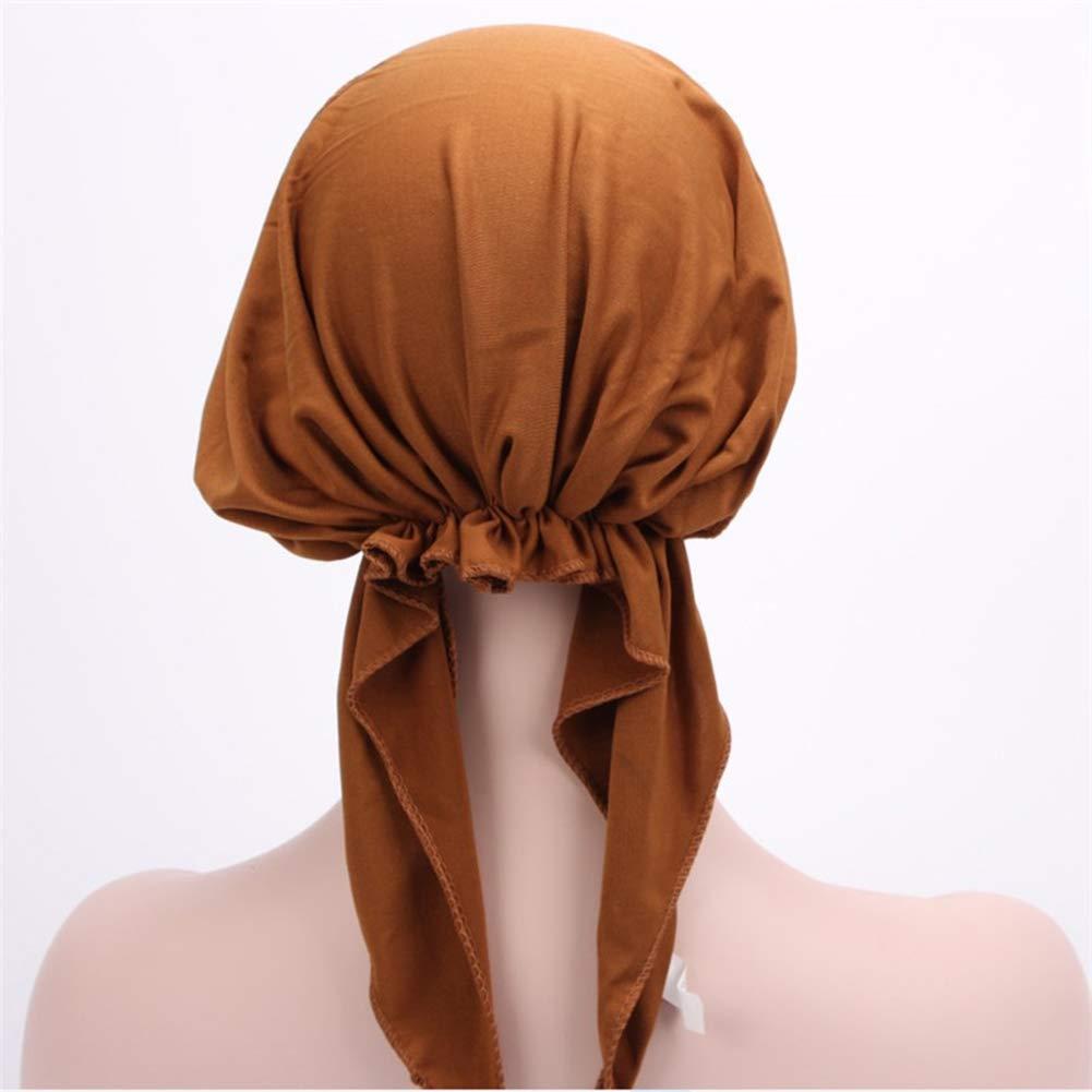Belyee Womens Head Wraps Long Hair Scarf Turban Pre-tie Head Scarves for African Women Black