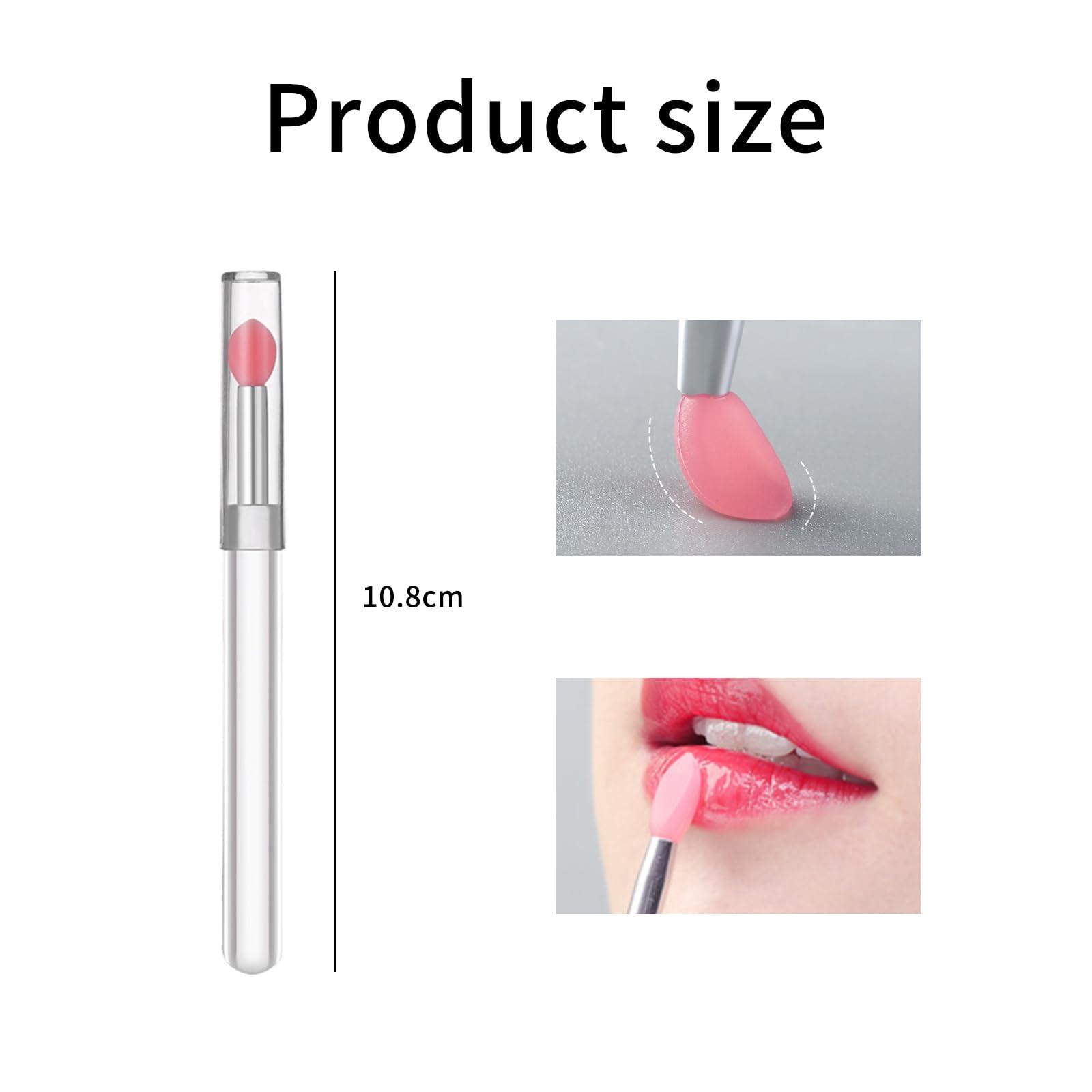 YAFIYGI YAFIYGI Lip Brush for Lipstick and 3Pcs Silicone Lip Applicator Reusable Retractable Lip Liner Brushes Retractable Lip Brush Applicators Flat Lipstick Gloss Creams Portable with Cap for Women