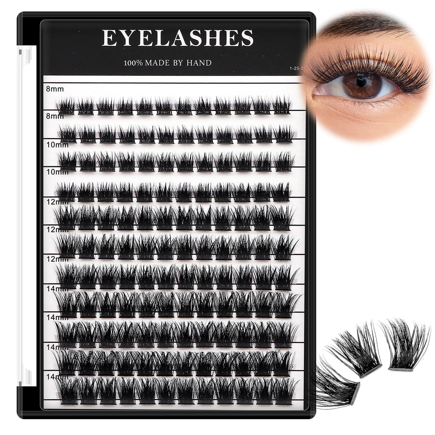 Bodermincer Bodermincer Lash Extension 132pcs D Curl 8-10-12-14mm Mixed Lash Clusters Segment Lash Clusters (January-8-10-12-14mm Mixed)