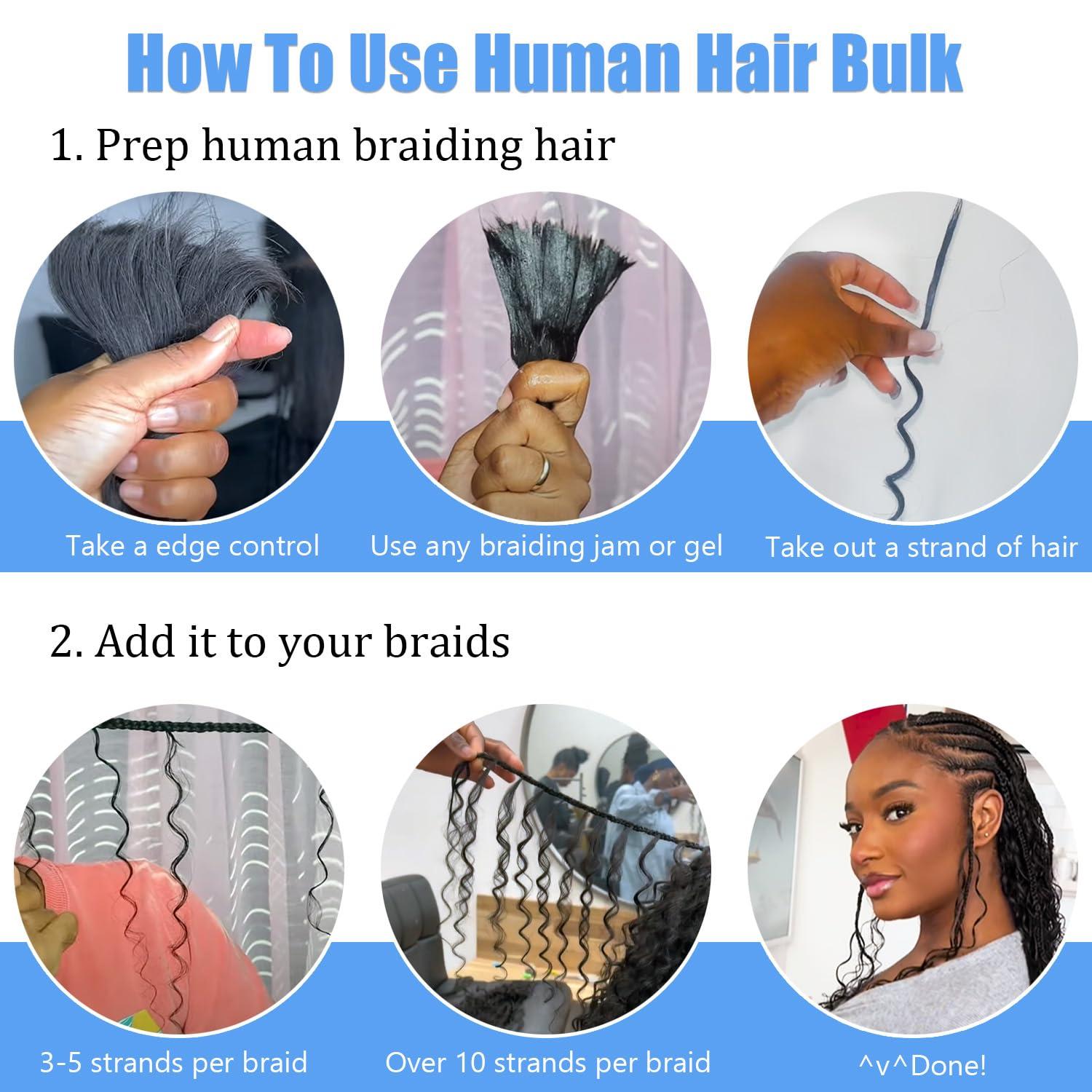 Hoscod Deep Wave Human Hair Bulk 26 Inch 100g Honey Blonde Boho Braids Human Braiding Hair Wet And Wavy Human Hair For Bohimian Micro Braids No Weft 27 Human Hair 2 Bundles 100% Human Hair Water Wave