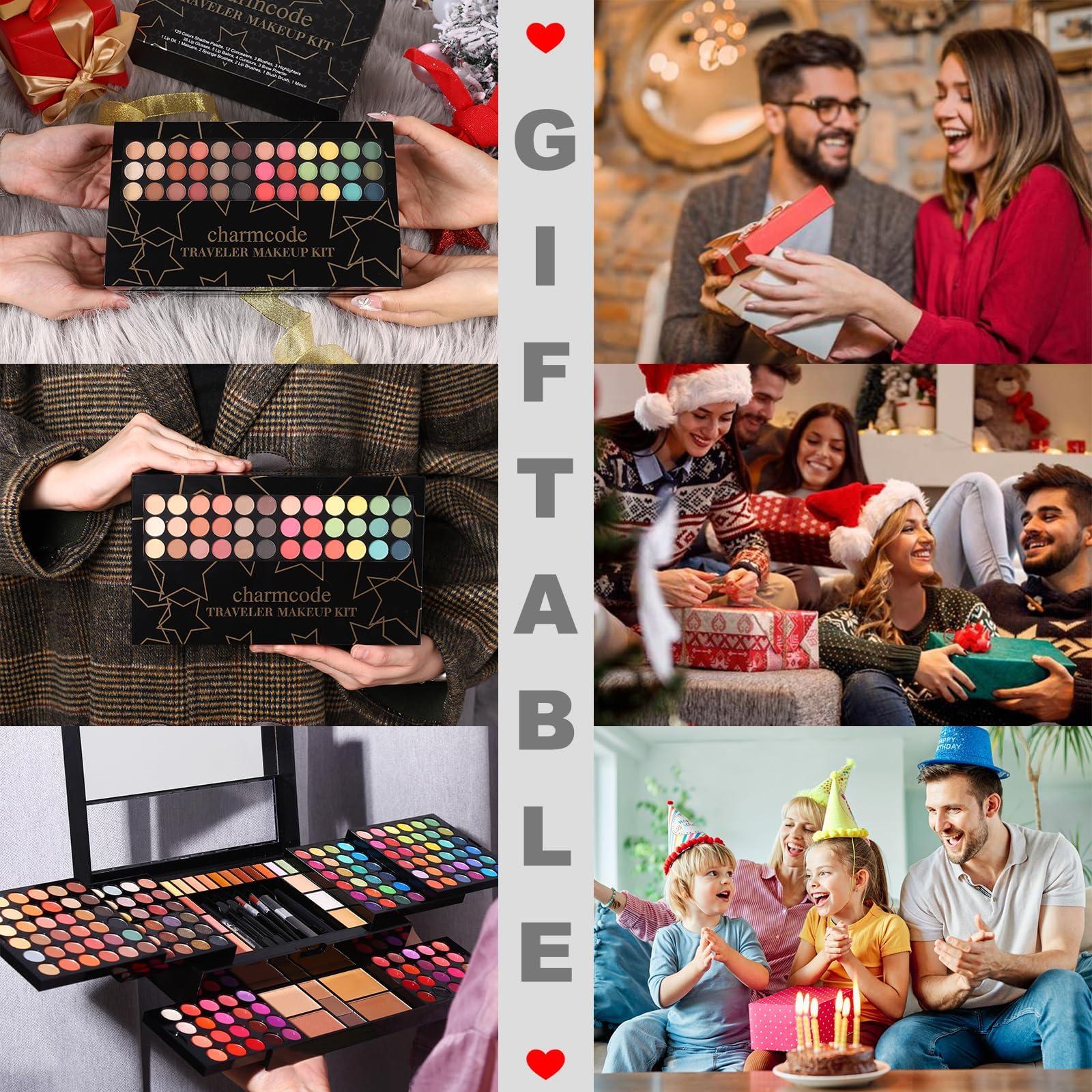 CHARMCODE Professional Big Makeup Kit for Teens Girls & Women Full Kit, Beauty Case with Beginner Cosmetics Sets, All-in-One Make Up Gift Box with Lipgloss, Eyeshadow,Blush,Highlight,Brow&Liner Pens,Brush,etc