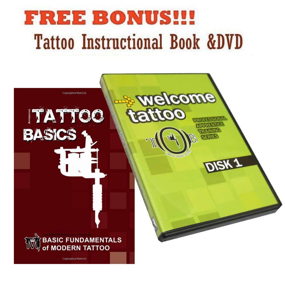 Pirate Face Tattoo Carver Tattoo Kit 4 Machine Guns Power Supplies / 2 Rotary Machines / 2 Coil Machines / 7 Ink/LCD Power Supply / 50 Needles/Plus Accessories