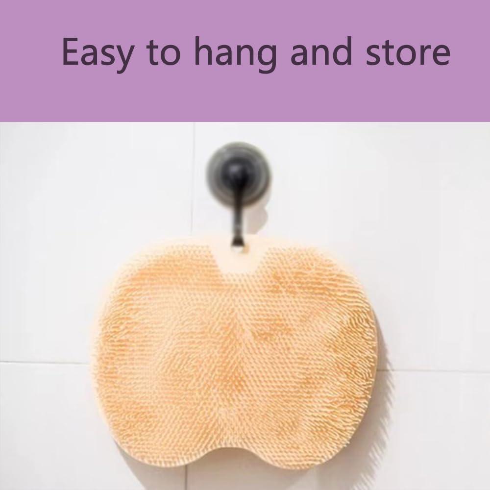 VIUXL Shower Foot & Back Scrubber, Massage Pad, Silicone Hands Free Back Scrubber for Shower, Wall-Mounted Back Scrubber, Foot Scrubber for Shower Floor, Cushion Brush with Suction Cups (Gray)