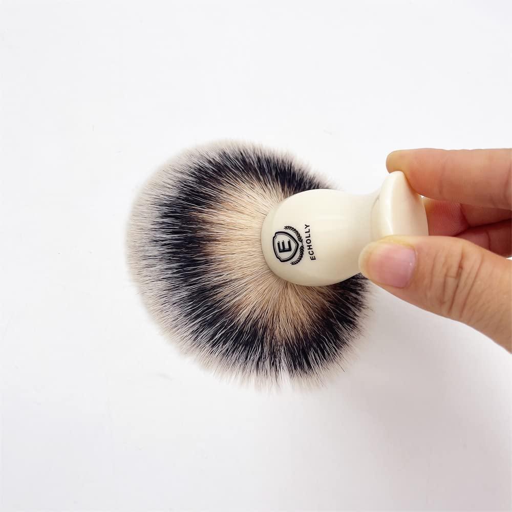 ECHOLLY Premium Shaving Brushes for men by Echolly-NO Shedding Bristle Shave Brushes for Men-Smooth Acrylic Handle Legacy Shave Brush-Rich and Fast Lather Shaving Cream Brush Dad Gifts for Fathers Day