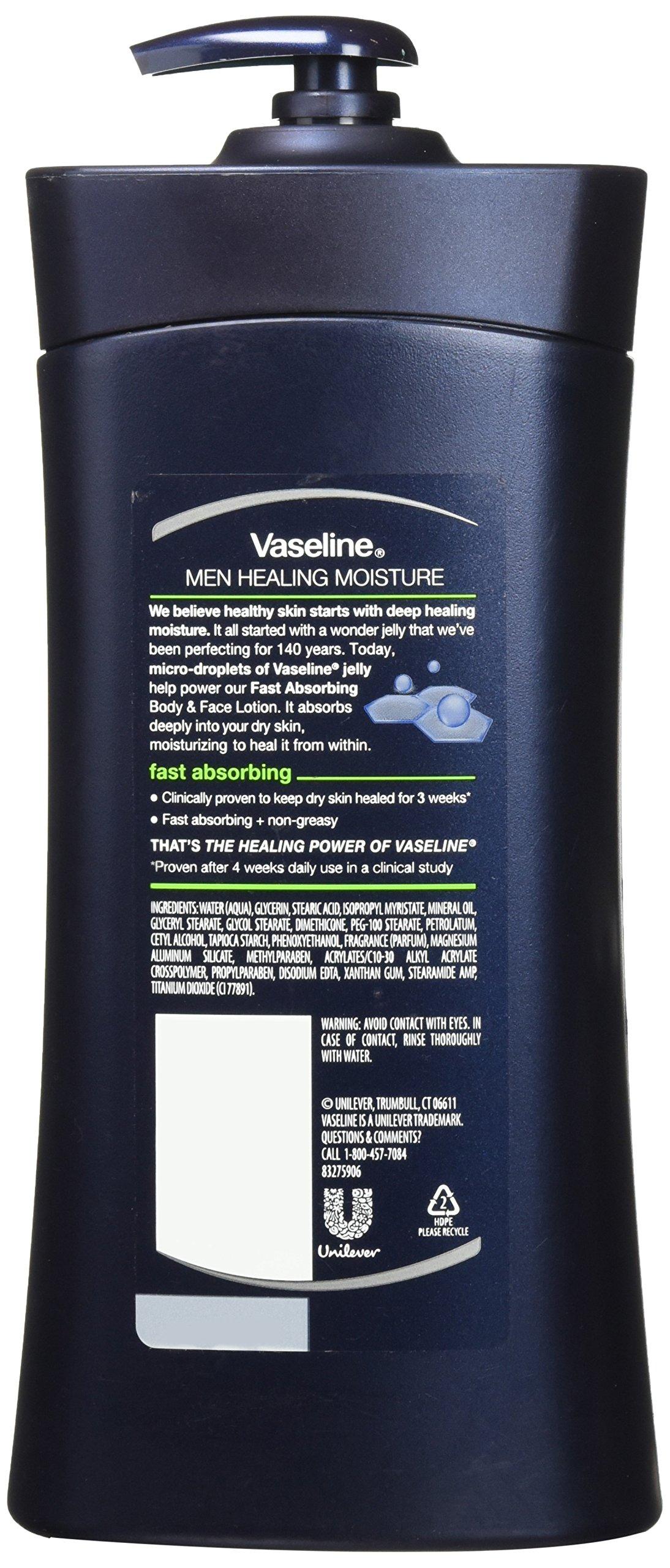 Vaseline Vaseline Men Body and Face Lotion , 20.3 Ounce Bottle(Pack of 2)