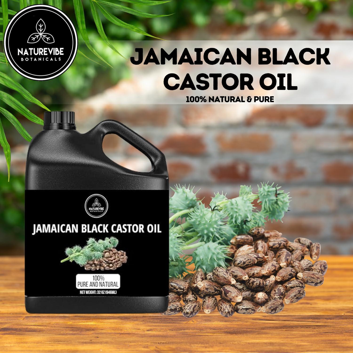 Naturevibe Botanicals Naturevibe Botanicals Jamaican Black Castor Oil 32 Ounces | 100% Pure and Natural | Great for Skin Care and Hair Care