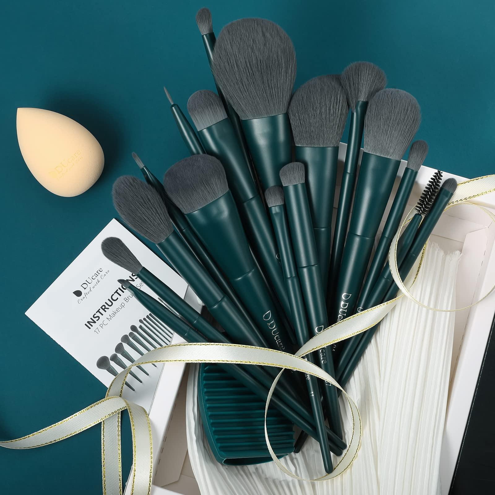 DUcare DUcare Makeup Brushes Set 17 Pcs with Brush Cleaning Mat and Makeup Sponge