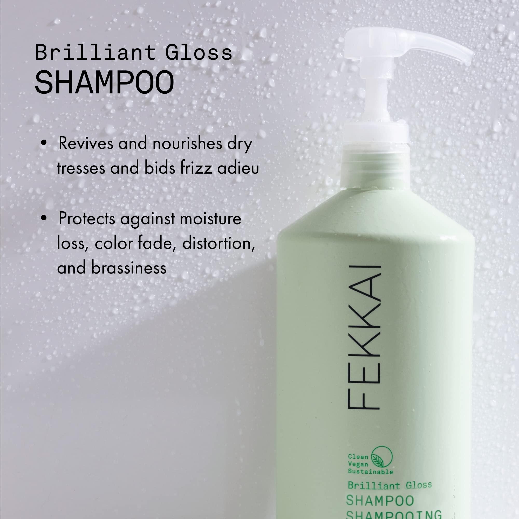 Fekkai Fekkai Brilliant Gloss Shampoo - 1 Liter - Transforms Hair with 4X Shine - Free of Sulfates, Parabens, Phthalates - Vegan, Cruelty-Free
