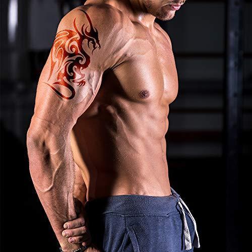 AWLEE Temporary Tattoos Big Tribal Totem Tattoo Sticker for Men Women Black Large Body Art Makeup Fake Tattoo Waterproof Removable (Pattern5)