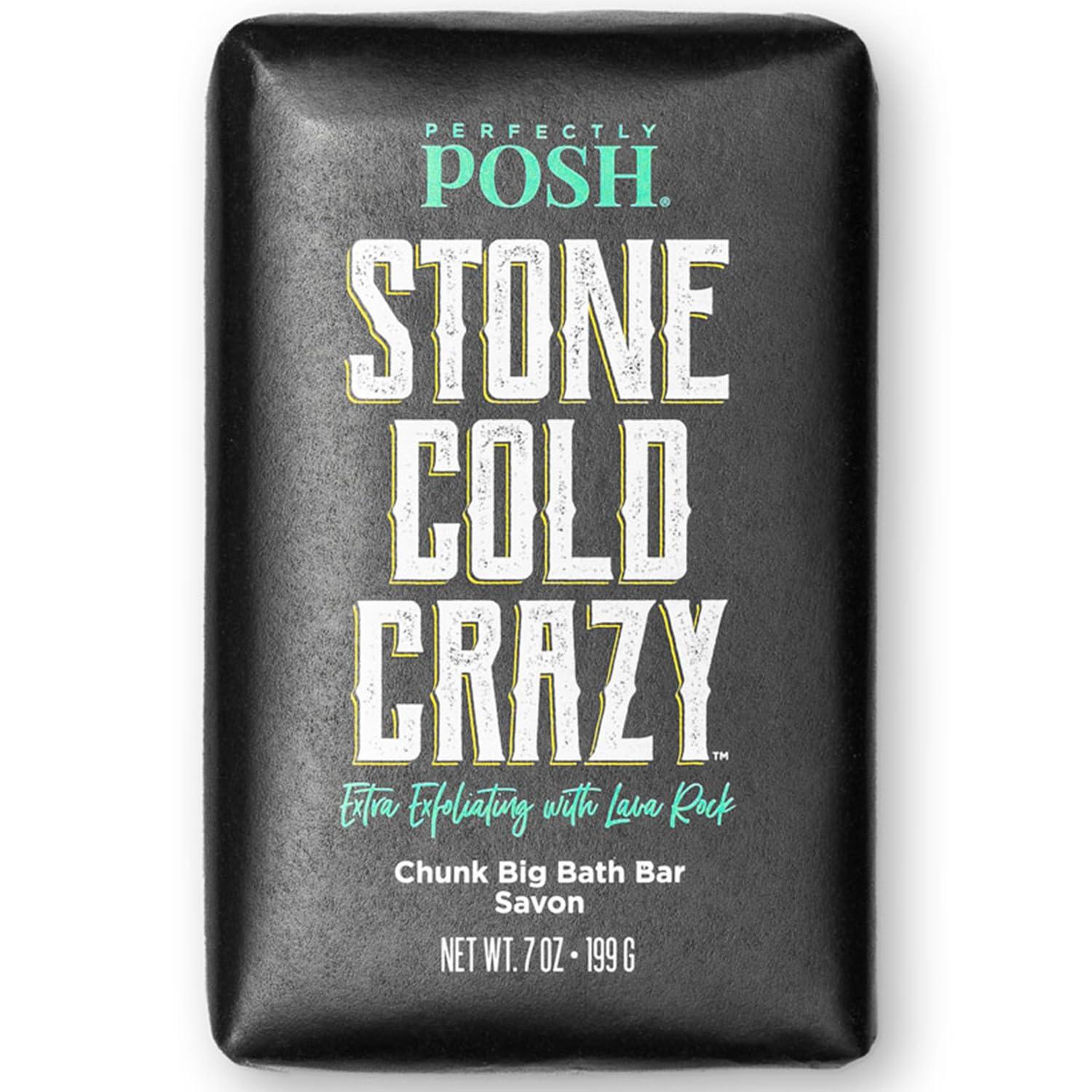 Perfectly Posh Perfectly Posh - Stone Cold Crazy Big Bath Bar Soap - Refreshing and Nourishing Soap with Energizing Scent - for Energizing Bath Time - 7oz