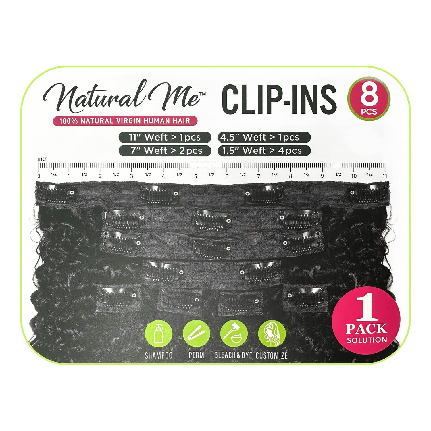 Janet Janet Natural Me Clip-Ins natural Virgin human Hair NATURAL ME 4C KINKY CLIP-INS 8PCS (NATURAL)