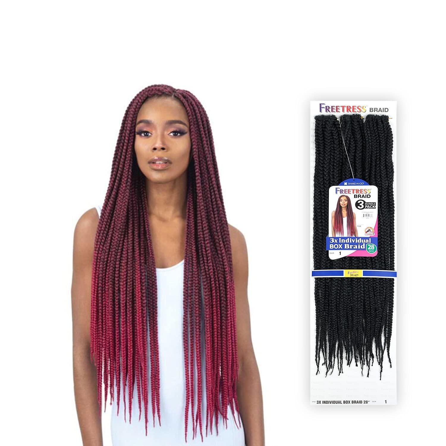 Fisher-Price FreeTress Crochet Braids 3X Individual Box Braid 28" (1-pack, T27)