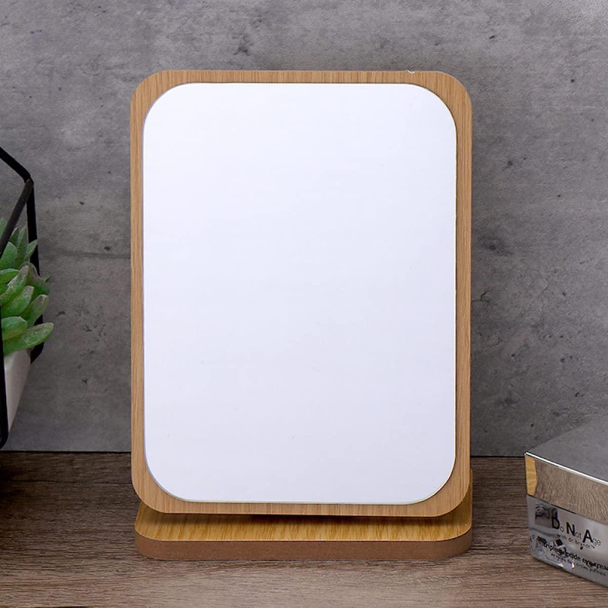 WOONEKY WOONEKY Vanity Mirror Small Mirror with Stand Foldable Mirror Rectangle Table Mirror Portable Makeup Mirror Standing Mirror True Mirror Foldable Dining Table Movable Makeup Mirror Wooden