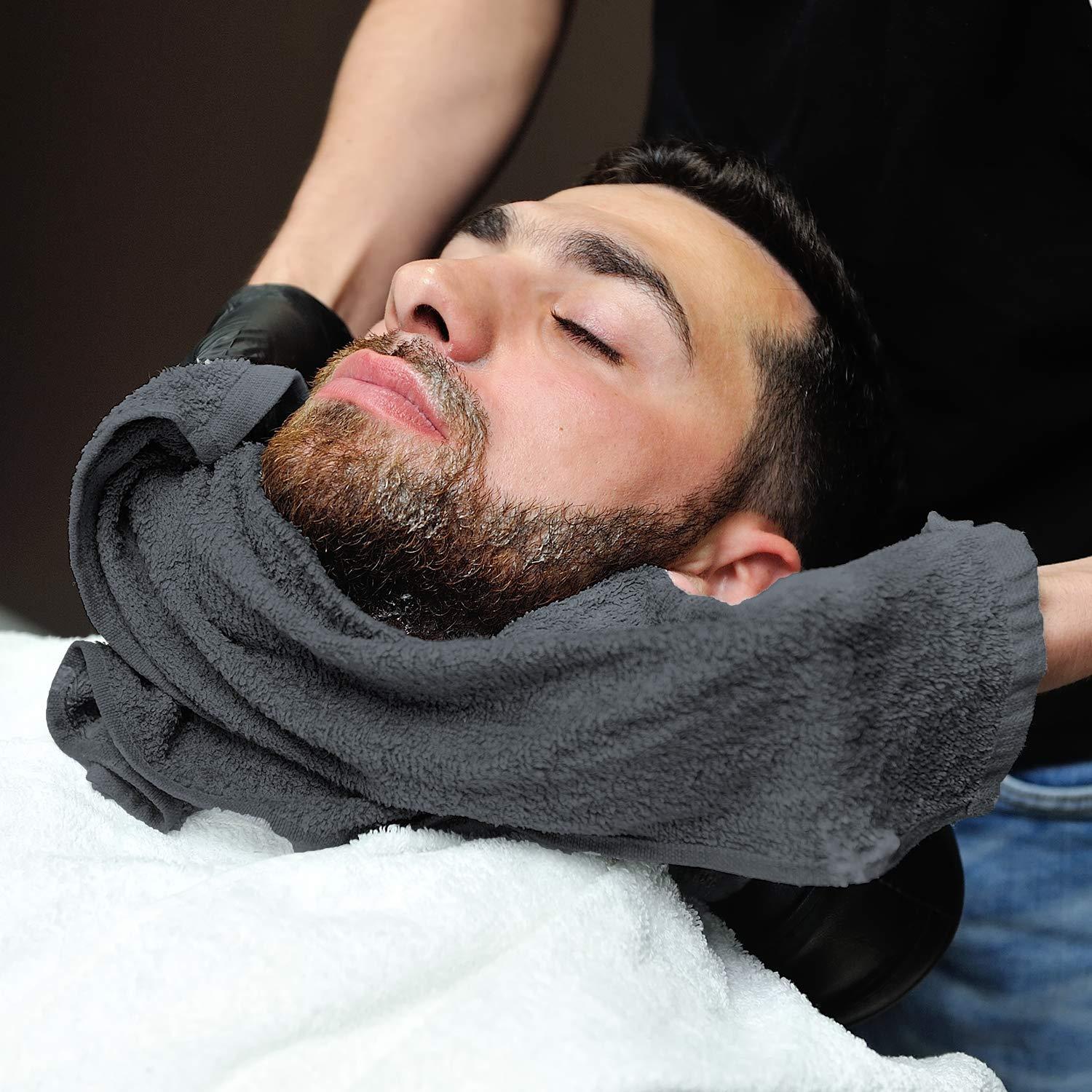 Arkwright LLC Arkwright Bleach Proof Salon Towels - Pack of 12 - Highly Absorbent, 100% Cotton, Quick Dry Spa Face Towel for Hair Stylist, Barber, Pedicure, and Esthetician, 16 x 27 in, Charcoal