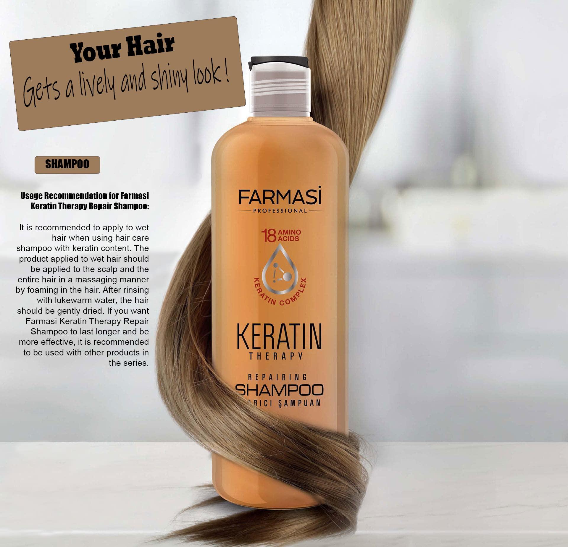 FARMASi FARMASi Keratin Theraphy Repairing Shampoo for Dry and Damaged Hair 360 ml / 12.2 fl.oz